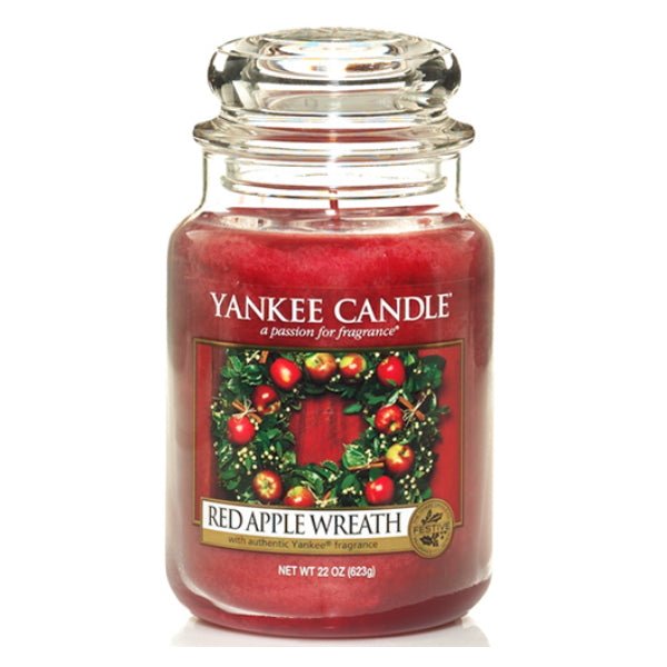 Red Apple Wreath Large Yankee Candle 623g - CANDLES - Beattys of Loughrea