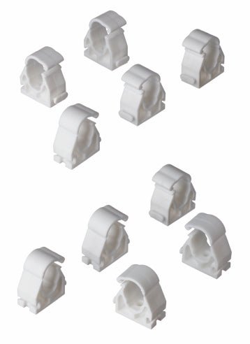 10Pk 1/2In White Hinged Pipe Clips EP15PICC - PIPES/HOSE CLIPS - Beattys of Loughrea